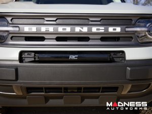 Ford Bronco Sport Front Bumper Light Bar Mount w/ 20" Single Row Black Series LED w/ White DRL